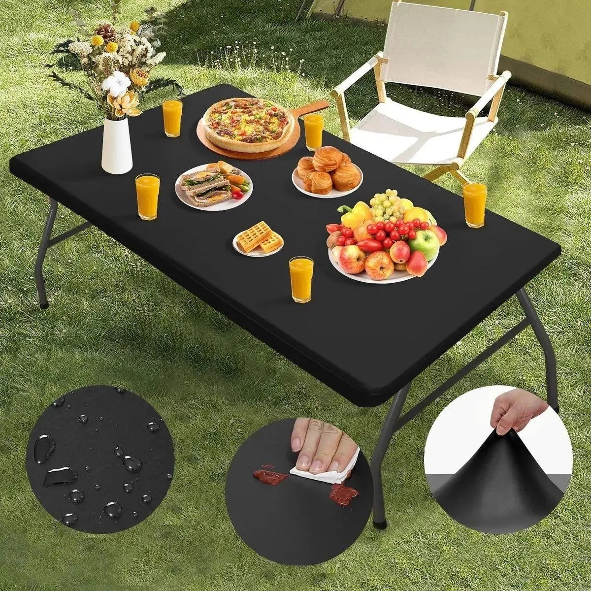 Stretch tablecloth – fits 4ft, 6ft, and 8ft tables