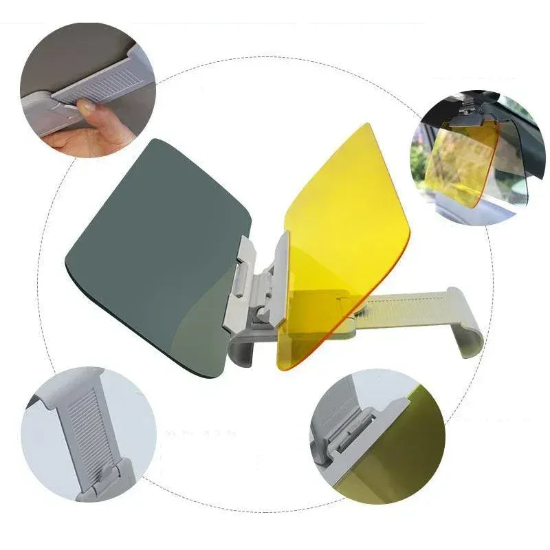 Clip-on anti-glare car visor