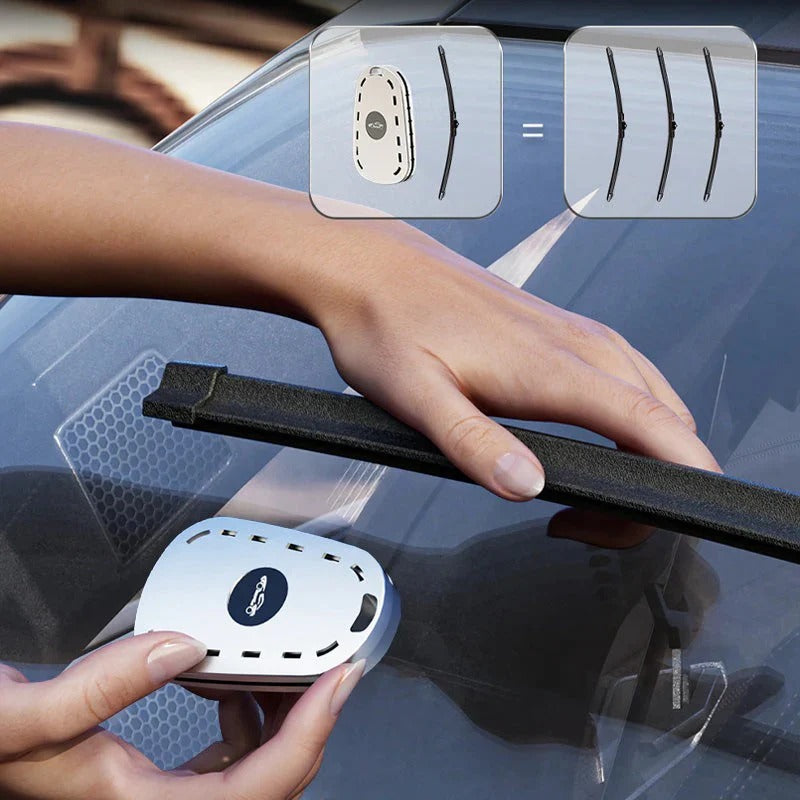 Universal windshield wiper repair tool restores worn rubber blades in 30 seconds