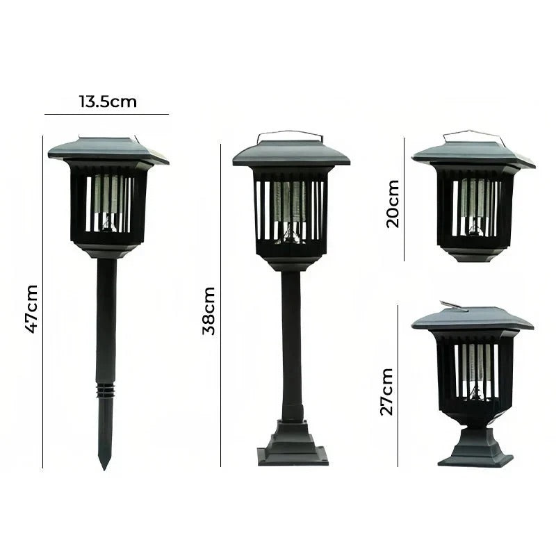 Solar-powered outdoor insect zapper