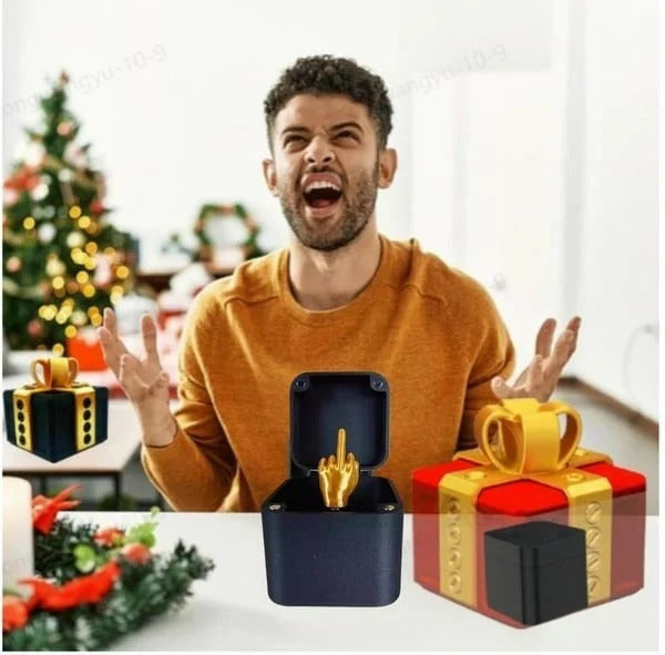 Prank gift box – surprise with a hidden middle finger