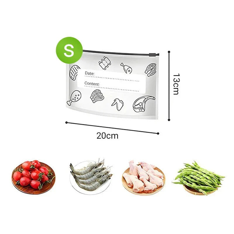 Reusable aluminum foil freshness bags with secure seal – 10 pieces per set