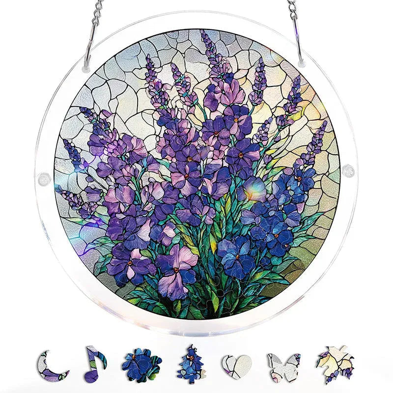 Hanging acrylic puzzle with suncatcher, 83 pieces