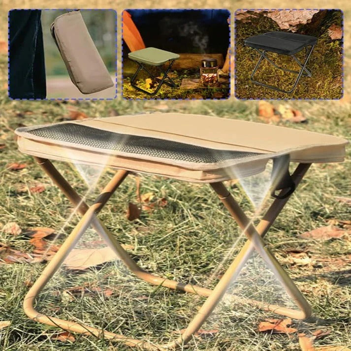 Folding stool with carrying bag for on-the-go
