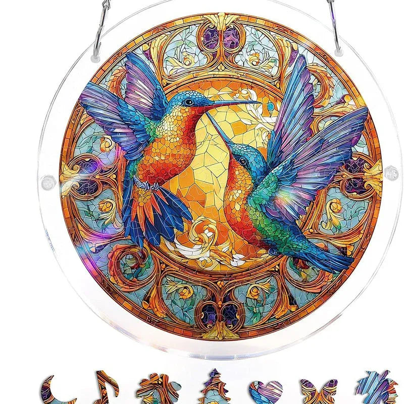 Hanging acrylic puzzle with suncatcher, 83 pieces