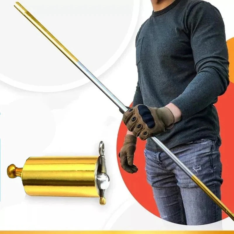 Retractable telescopic metal defense baton