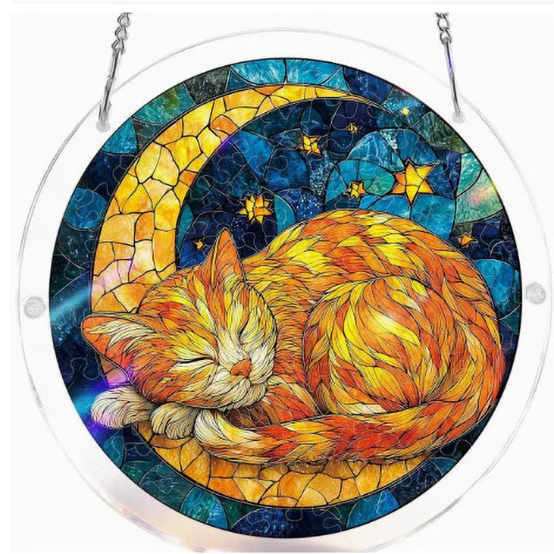 Hanging acrylic puzzle with suncatcher, 83 pieces