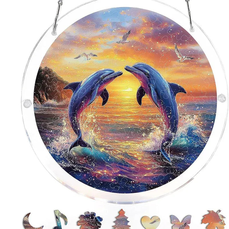 Hanging acrylic puzzle with suncatcher, 83 pieces