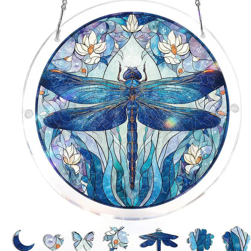 Hanging acrylic puzzle with suncatcher, 83 pieces