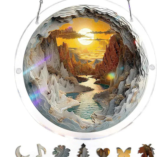 Hanging acrylic puzzle with suncatcher, 83 pieces