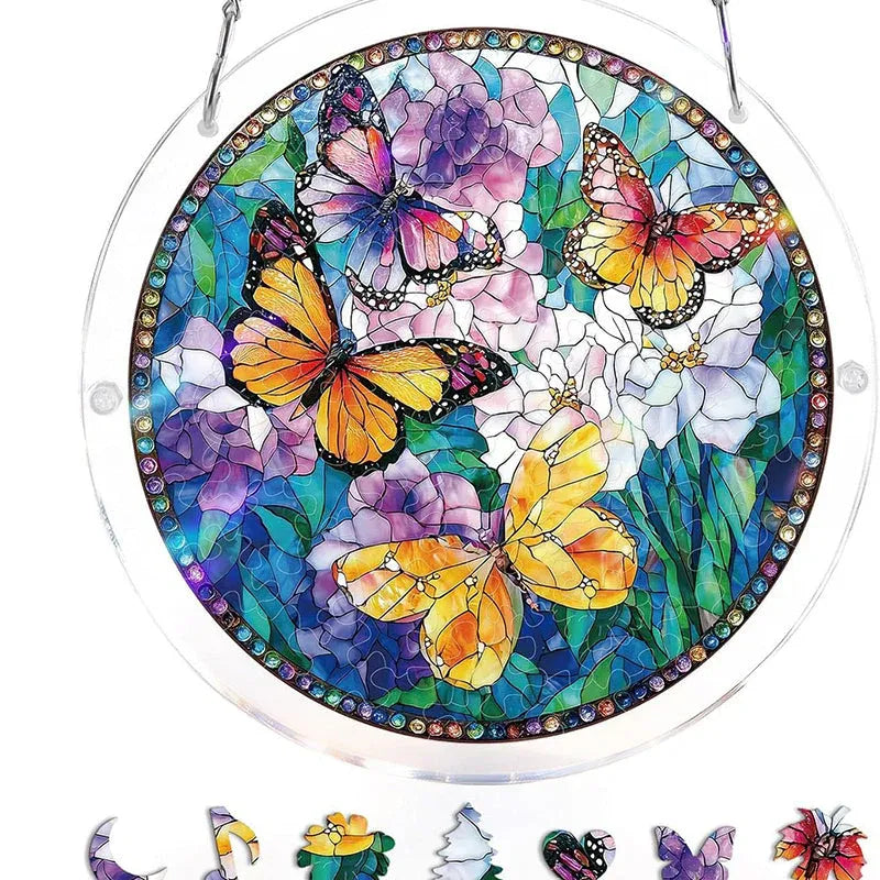 Hanging acrylic puzzle with suncatcher, 83 pieces