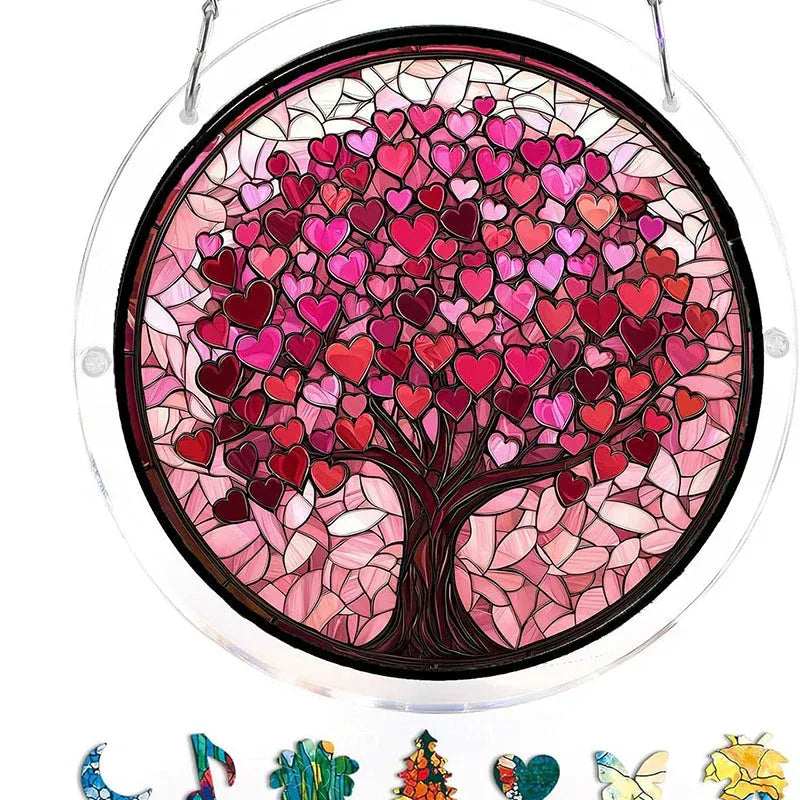 Hanging acrylic puzzle with suncatcher, 83 pieces