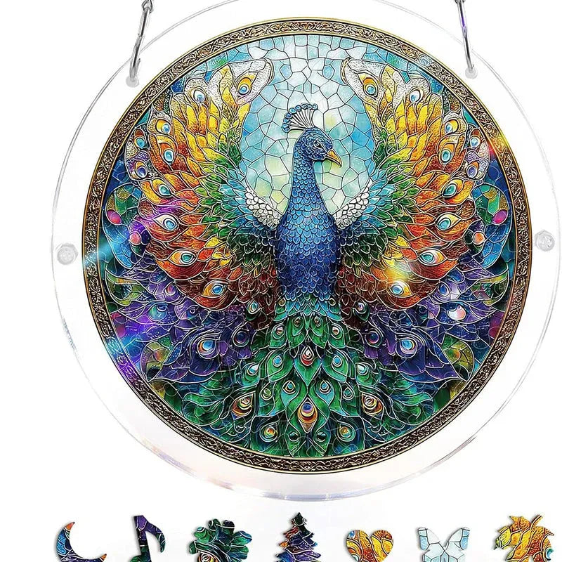 Hanging acrylic puzzle with suncatcher, 83 pieces