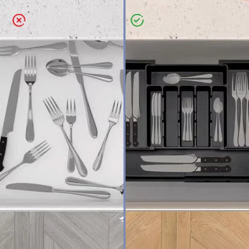 Retractable cutlery holder
