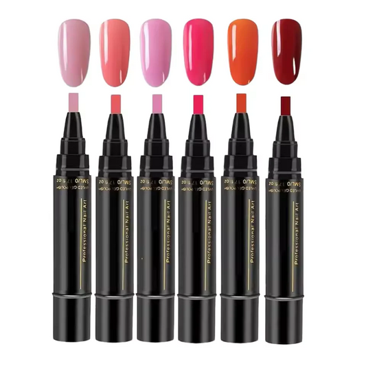 SalonPen 3-in-1 gel pen set with UV LED lamp (6 pieces)