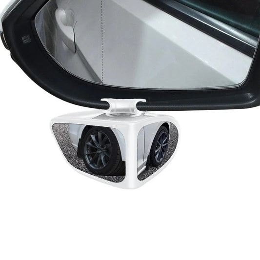 Double-lens mirror with 360° adjustable blind spot view