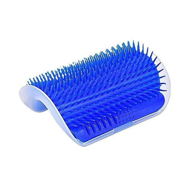 Self-cleaning cat massage brush for corners