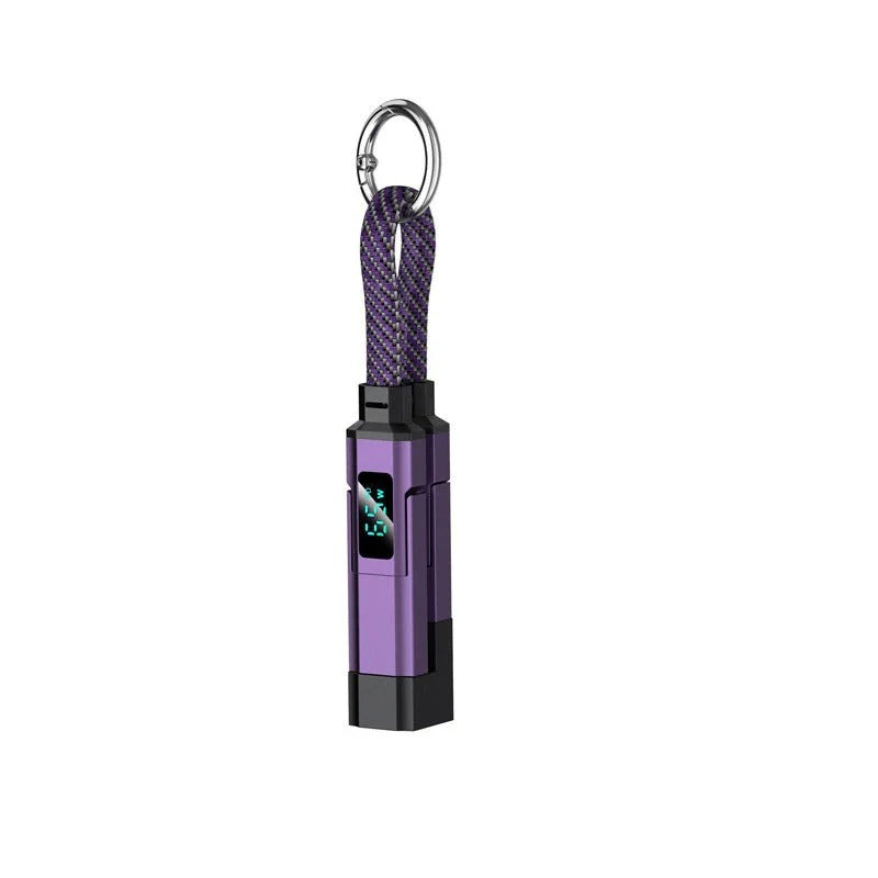 4-in-1 digital display keychain charging cable