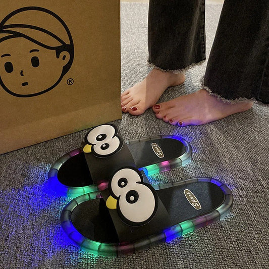 Cute light-up slippers with cartoon motifs