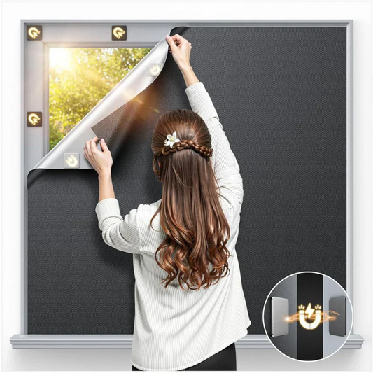 Magnetic blackout curtain – hung up in seconds, reusable time and time again