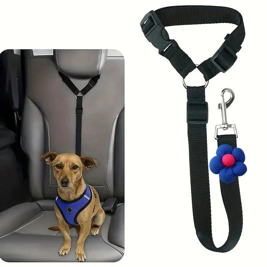 2-in-1 dog car seatbelt and leash