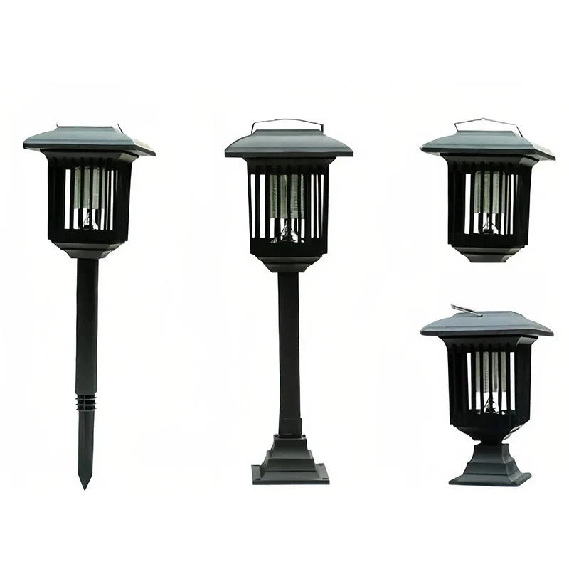 Solar-powered outdoor insect zapper