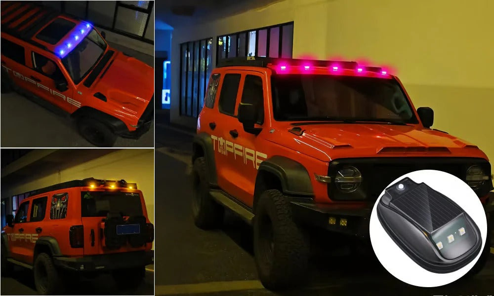 Solar RGB car roof light