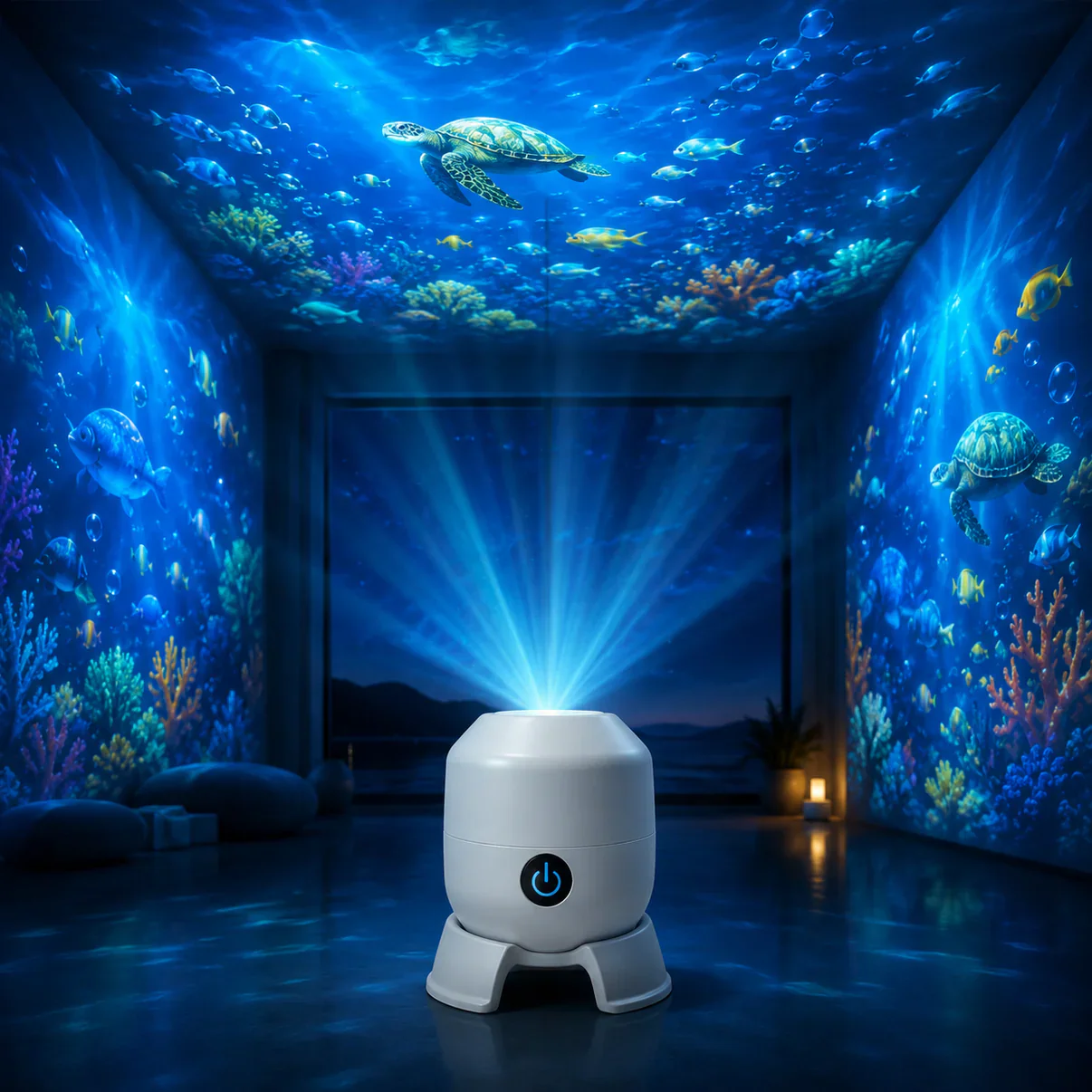 OceanWave ocean projector with rotating LED lighting