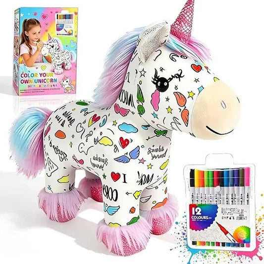 ColorMagic Unicorn washable unicorn coloring plush toy