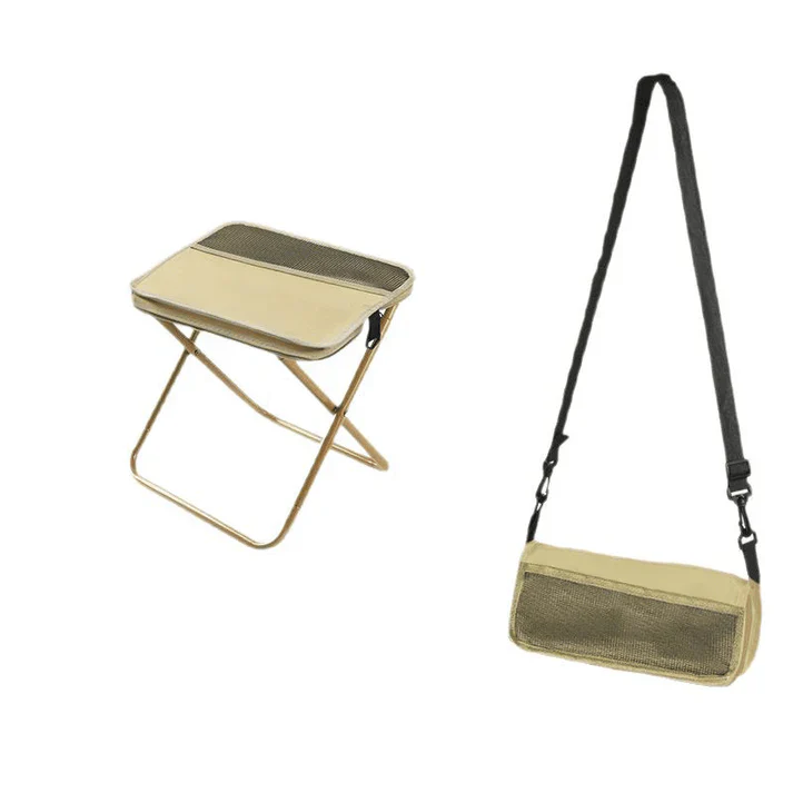 Folding stool with carrying bag for on-the-go