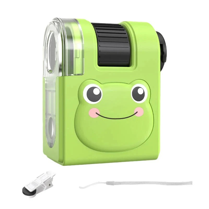 Portable educational microscope with phone holder for kids