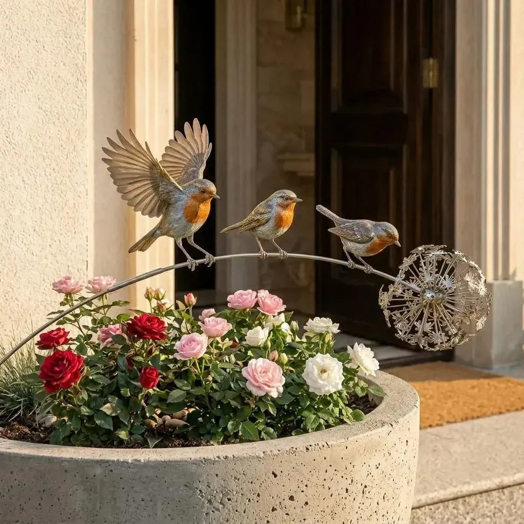 Garden decoration on a stake with animal motif