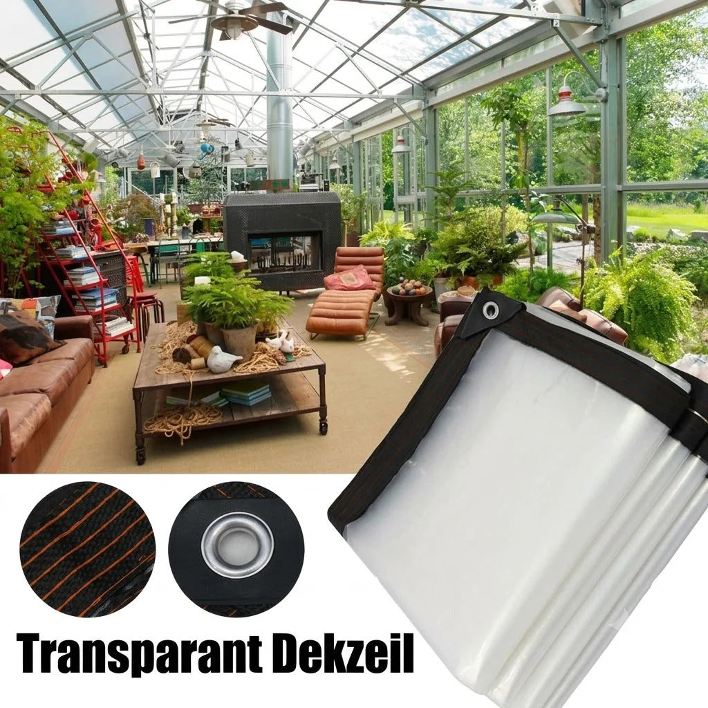 Sturdy, transparent, waterproof and insulated tarpaulin