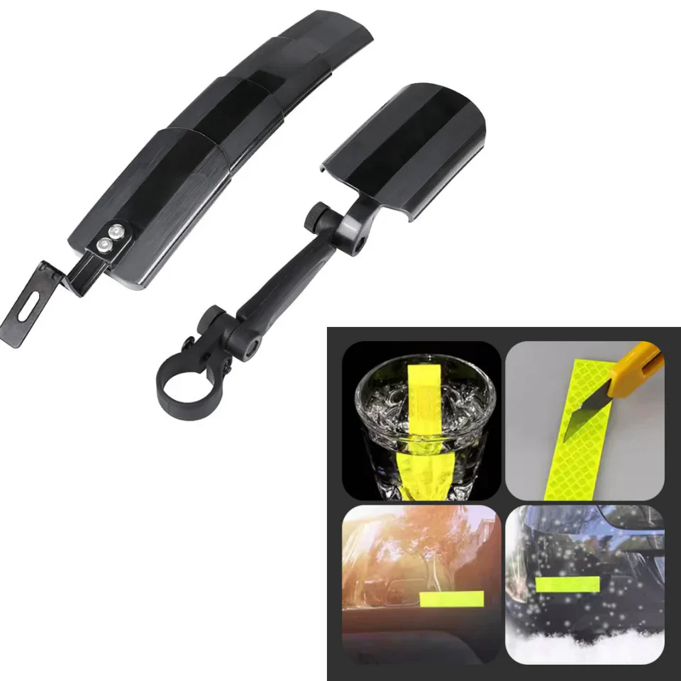 Retractable and adjustable fender set for bicycles