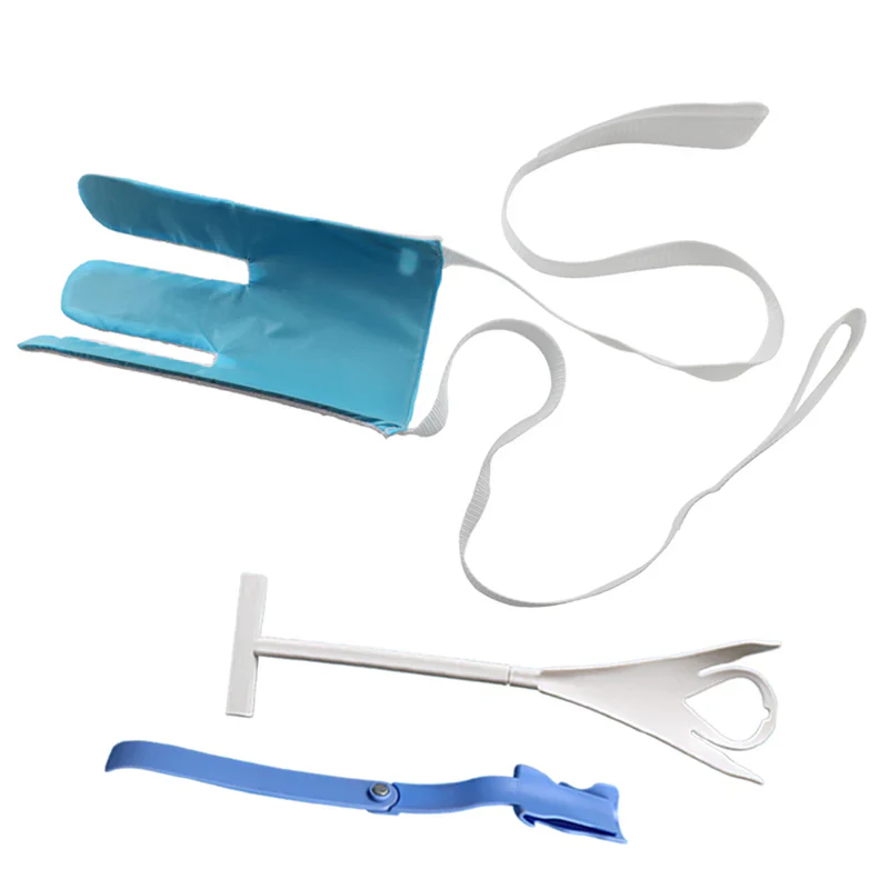 No-bend sock aid with pull loops