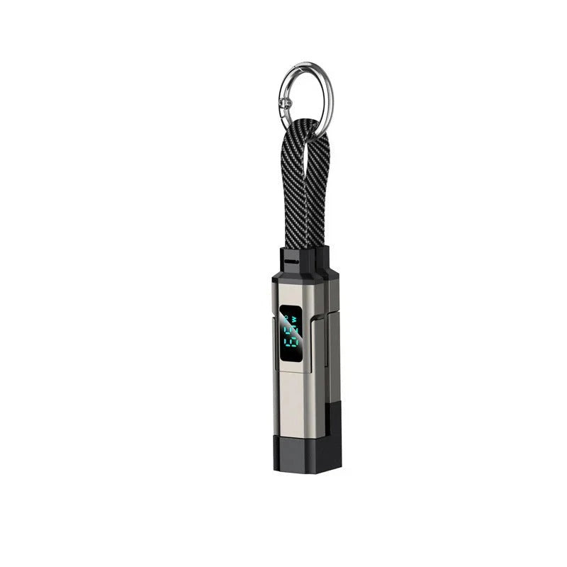 4-in-1 digital display keychain charging cable