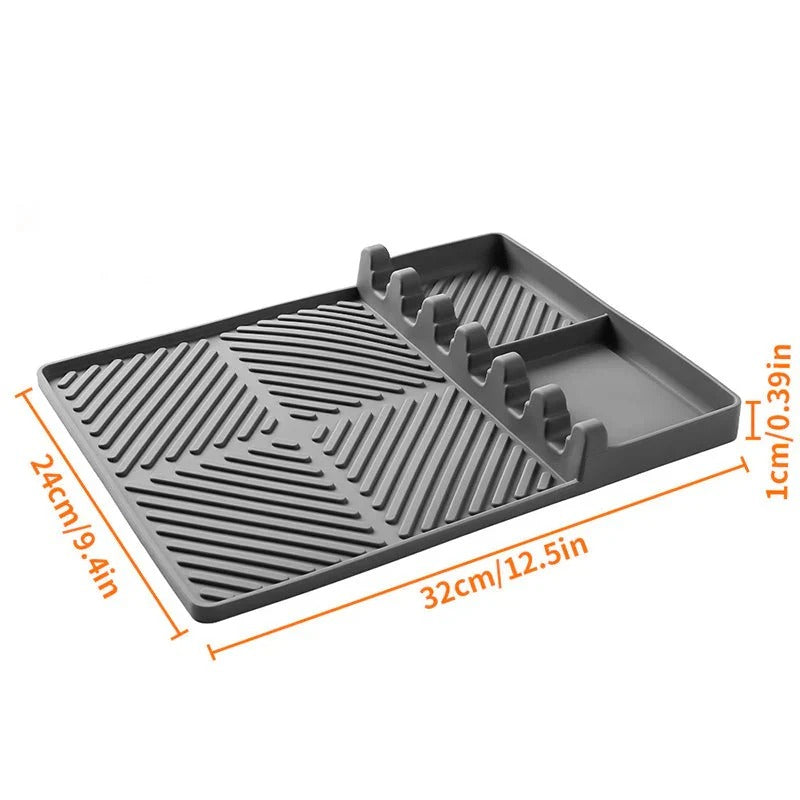High-quality silicone grill mat for side shelf – protects against grease and spills
