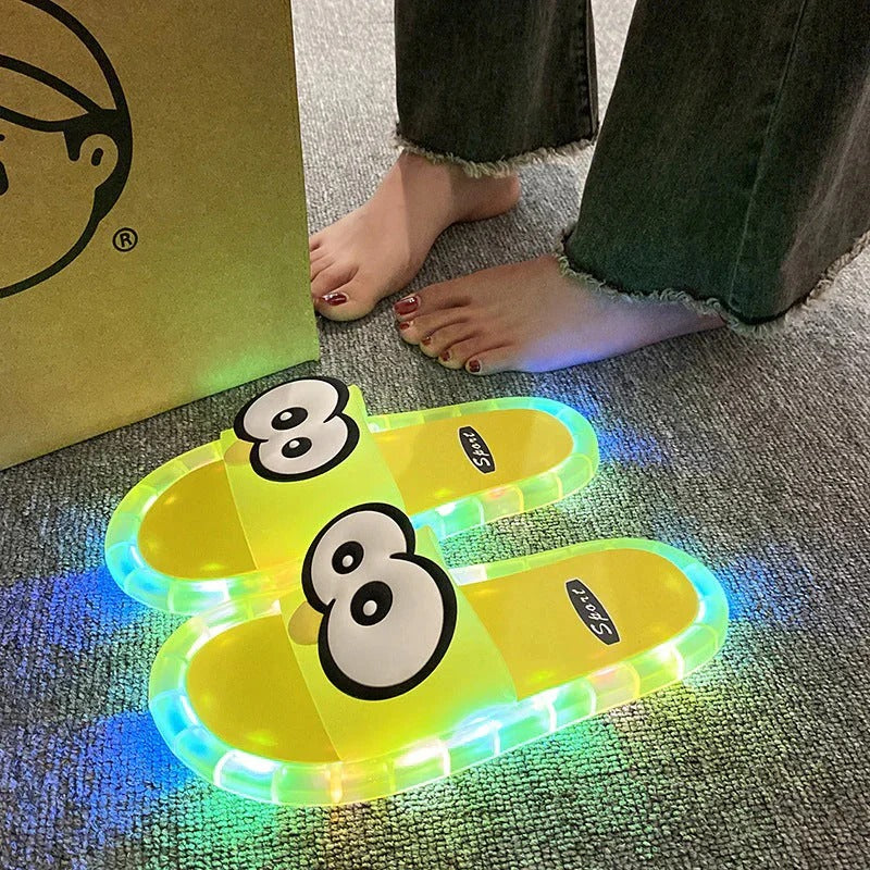 Cute light-up slippers with cartoon motifs