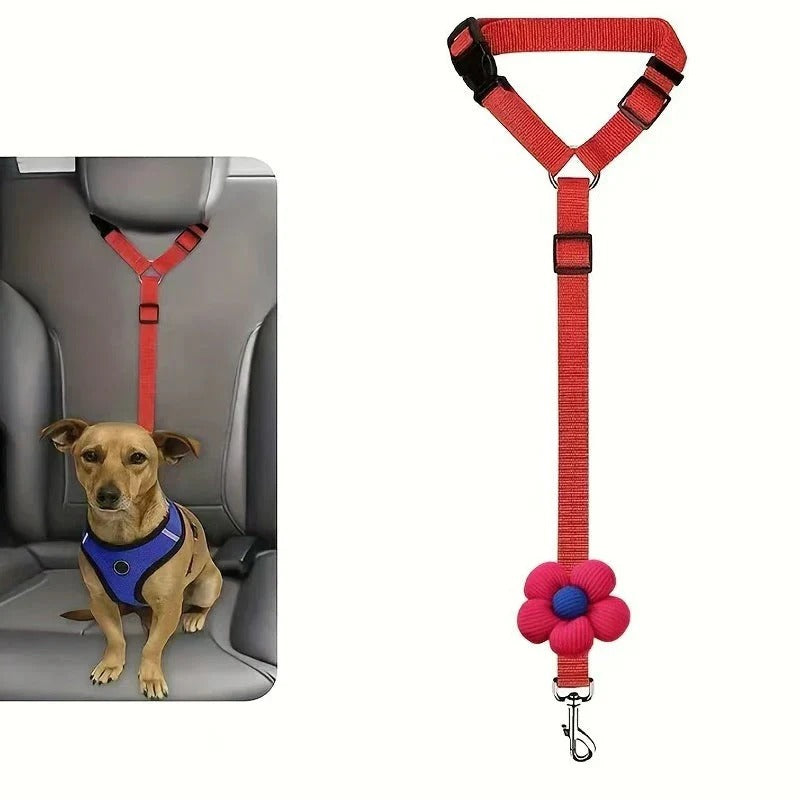 2-in-1 dog car seatbelt and leash