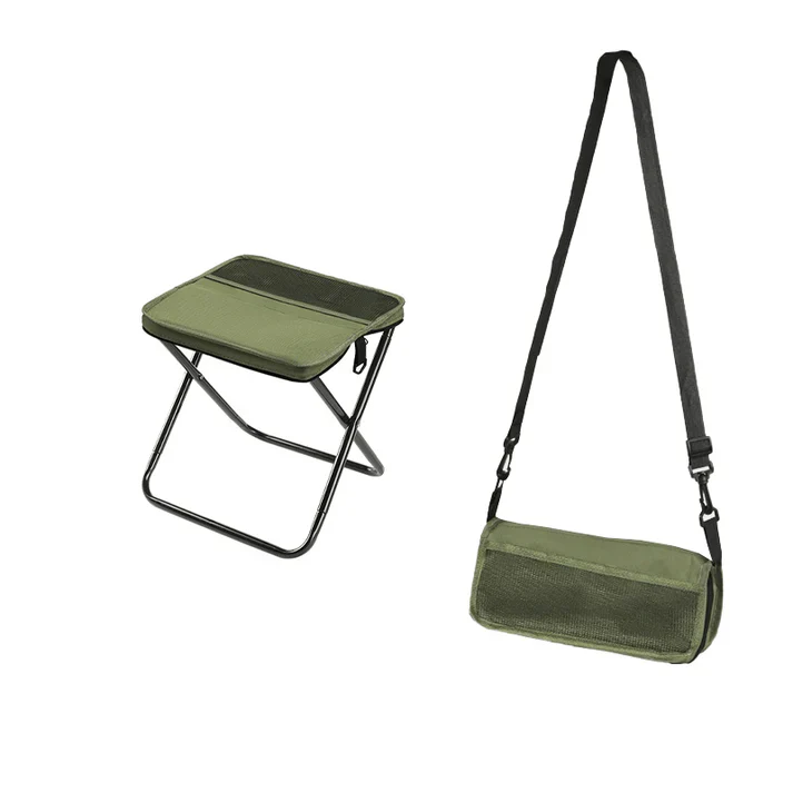 Folding stool with carrying bag for on-the-go