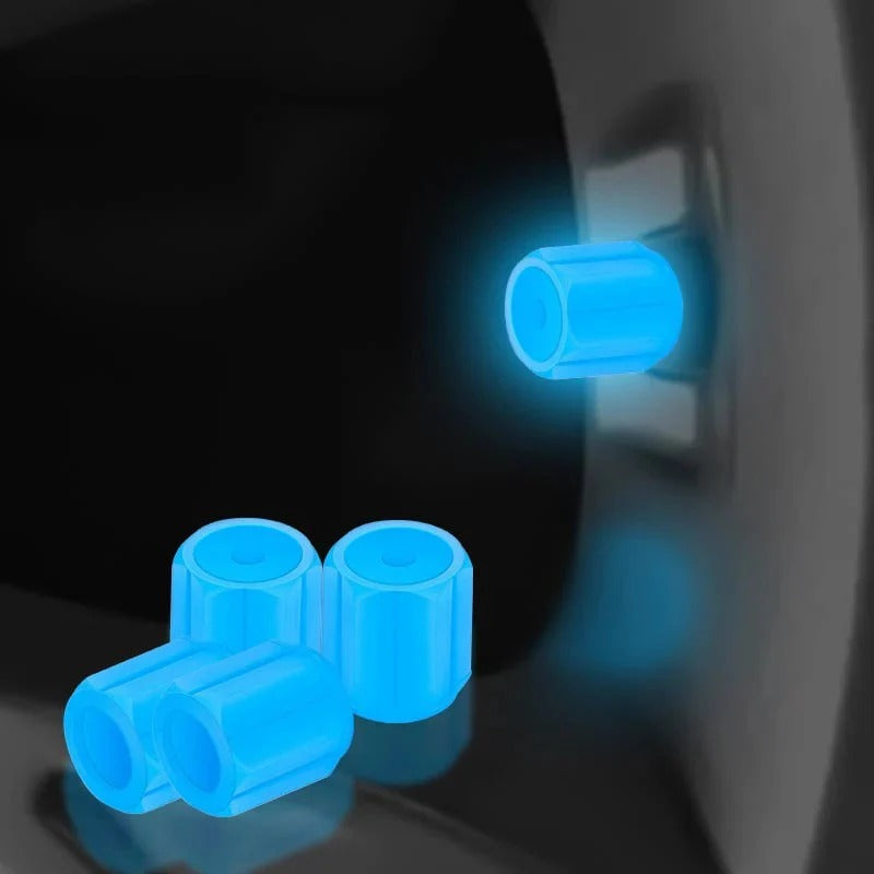 Glowing valve caps for car and bike