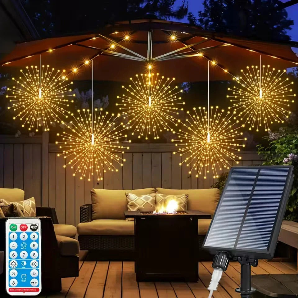 Solar firework light globes – atmospheric garden lighting