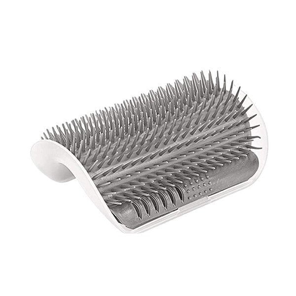 Self-cleaning cat massage brush for corners
