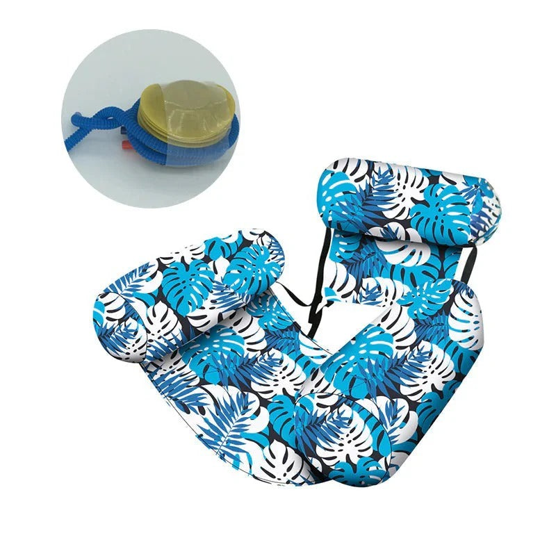 Inflatable floating pool chair