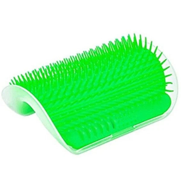 Self-cleaning cat massage brush for corners