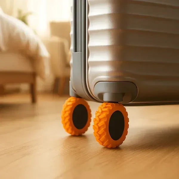 Luggage wheel protectors