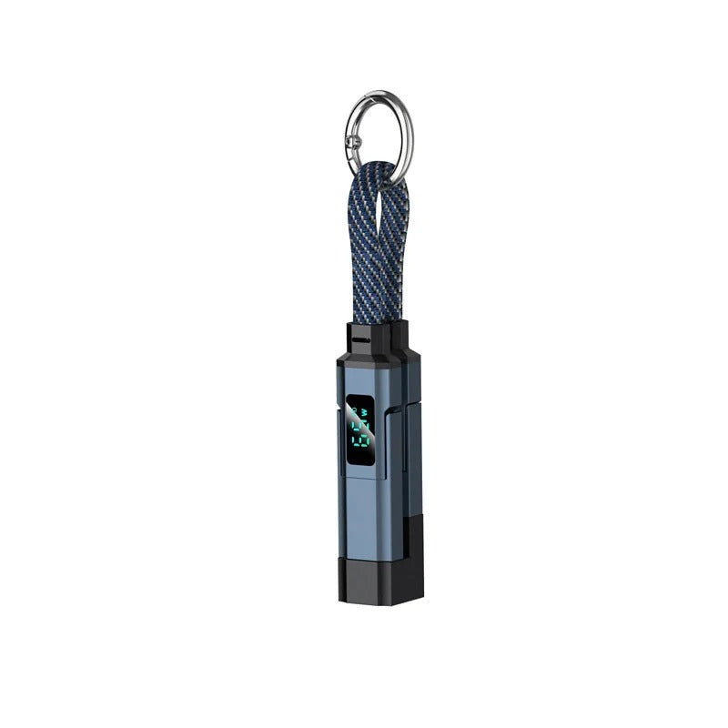 4-in-1 digital display keychain charging cable