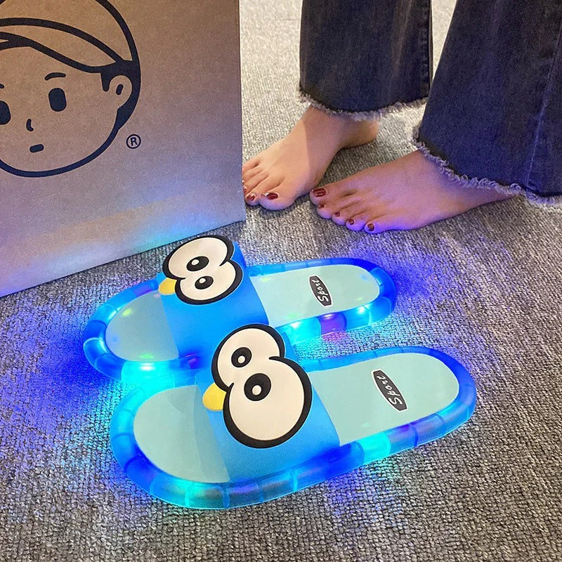Cute light-up slippers with cartoon motifs