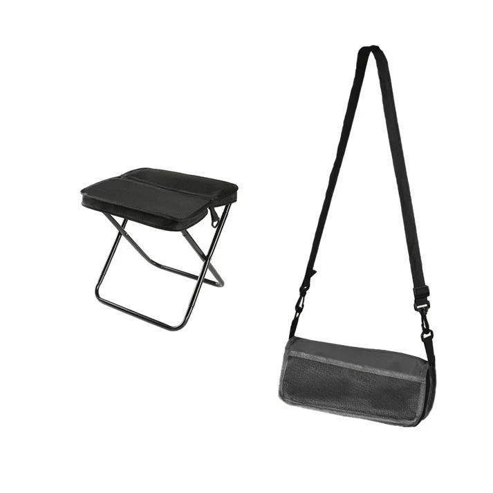 Folding stool with carrying bag for on-the-go