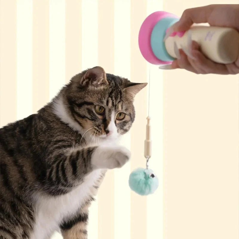 Automatic toy launcher for cats effortlessly activates interactive playtime fun